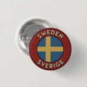 Badge Rond 2,50 Cm Suède Sverige (Devant & derrière)