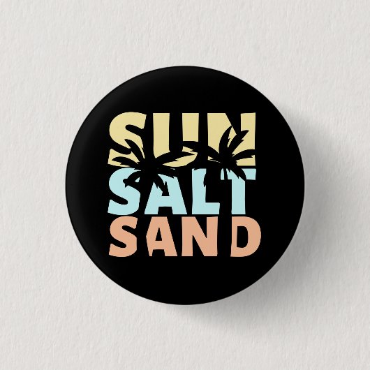 Badge Rond 2,50 Cm Sun Salt Sand Beach été (Devant)