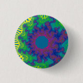Badge Rond 2,50 Cm Sunburst arc-en-ciel vert (Devant)