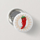 Badge Rond 2,50 Cm Sunburst Red Hot Pepper Diva (Devant & derrière)