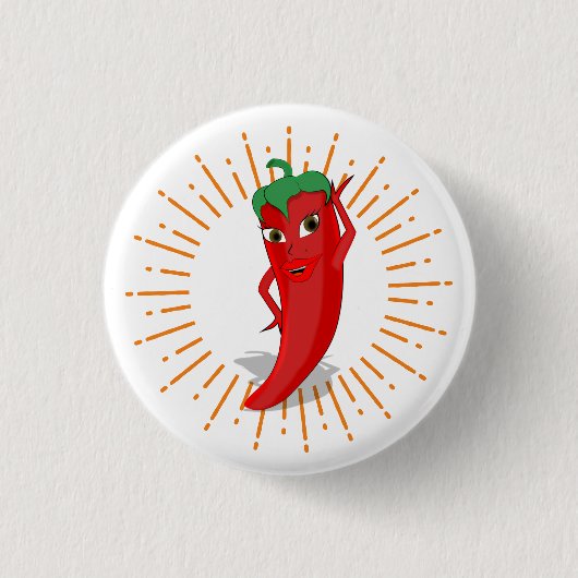 Badge Rond 2,50 Cm Sunburst Red Hot Pepper Diva (Devant)