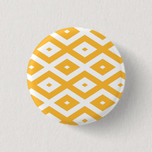 Badge Rond 2,50 Cm Sunny yellow and white diamond pattern