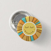 Badge Rond 2,50 Cm Sunshine Super Retro Boho Hippie autour du soleil (Devant & derrière)