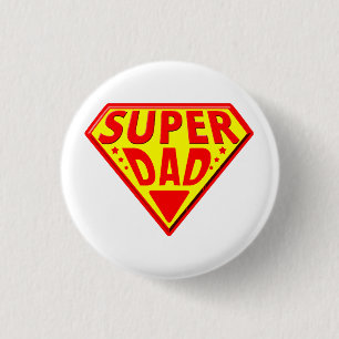 Badge Rond 2,50 Cm Super Papa - Bonne Fête des pères