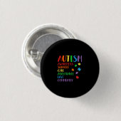 Badge Rond 2,50 Cm Support Acceptance Ally Autism (Devant & derrière)