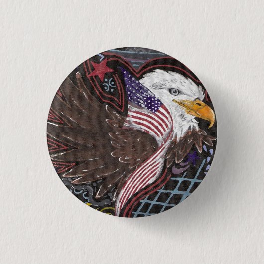 Badge Rond 2,50 Cm Sur le bouton américain d'ailes (Devant)