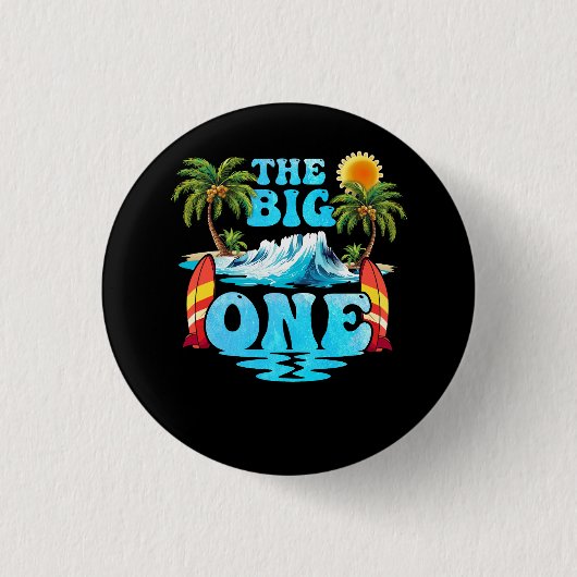 Badge Rond 2,50 Cm Surf à rapprocher Anniversaire Le Big One 1er Anni (Devant)