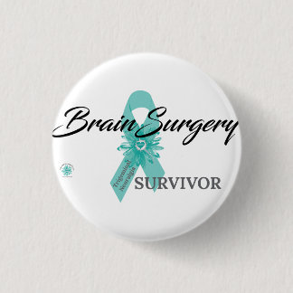 Badge Rond 2,50 Cm Survivant de la chirurgie cérébrale - Neuralgie tr