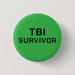 Badge Rond 2,50 Cm Survivant de lésion cérébrale traumatique TBI Gree