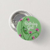 Badge Rond 2,50 Cm Sweet Pea Cute 1er Anniversaire (Devant & derrière)