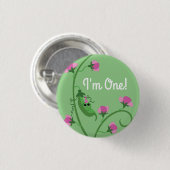 Badge Rond 2,50 Cm Sweet Pea Cute 1er Anniversaire (Devant & derrière)