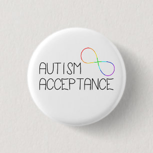 Badge Rond 2,50 Cm Symbole "Acceptation de l'autisme" Arc-en-ciel