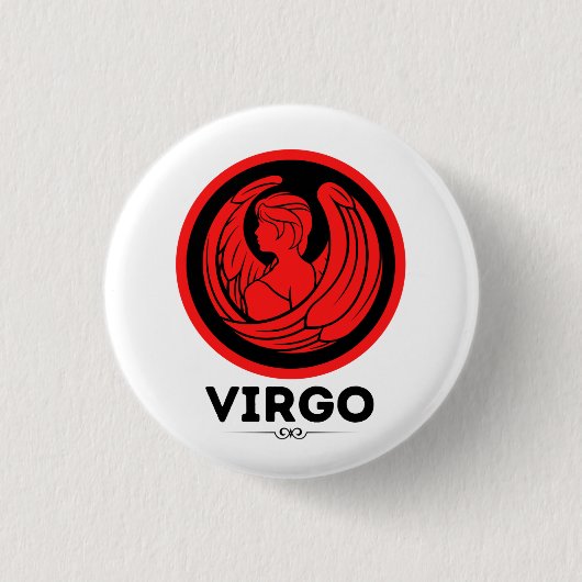 Badge Rond 2,50 Cm Symbole astrologique Virgo (Devant)