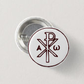 Badge Rond 2,50 Cm Symbole Christogram Chi-Rho (Devant & derrière)