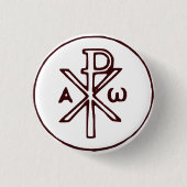 Badge Rond 2,50 Cm Symbole Christogram Chi-Rho (Devant)