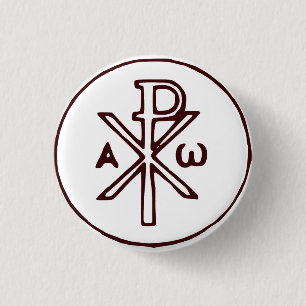 Badge Rond 2,50 Cm Symbole Christogram Chi-Rho