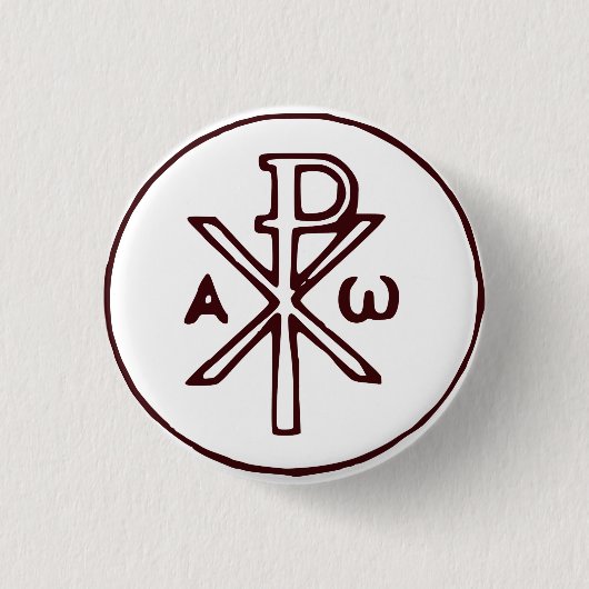 Badge Rond 2,50 Cm Symbole Christogram Chi-Rho (Devant)