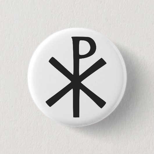 Badge Rond 2,50 Cm Symbole de Chi Rho (Devant)