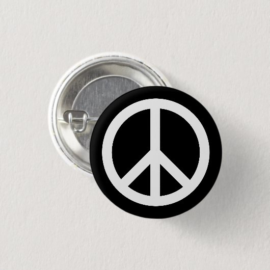 Badge Rond 2,50 Cm Symbole de la paix anti-Black White simple button (Devant & derrière)