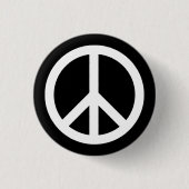 Badge Rond 2,50 Cm Symbole de la paix anti-Black White simple button (Devant)