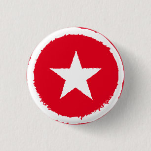 Badge Rond 2,50 Cm Symbole de l'étoile blanche de l'armée patriotique