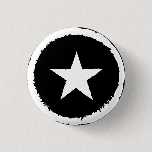 Badge Rond 2,50 Cm Symbole de l'étoile blanche de l'armée patriotique