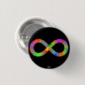 Badge Rond 2,50 Cm Symbole d'infini de l'arc-en-ciel Lemniscate/de (Devant & derrière)