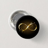 Badge Rond 2,50 Cm Symbole d'infini doré (Devant & derrière)