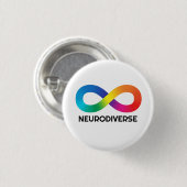 Badge Rond 2,50 Cm Symbole d'infini neurodiversifié Autiste (Devant & derrière)