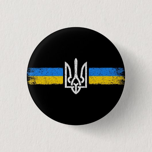 Badge Rond 2,50 Cm SYMBOLE DU Drapeau Ukraine (Devant)