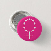 Badge Rond 2,50 Cm symbole du féminisme et de la foi (Devant & derrière)