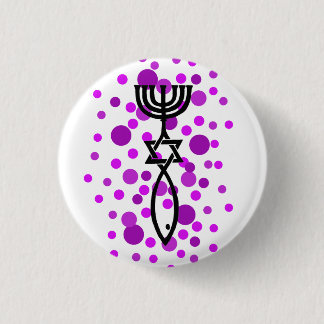 Badge Rond 2,50 Cm Symbole du Messie avec les points pourpres