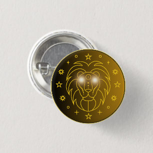 Badge Rond 2,50 Cm Symbole du zodiaque Lion   Symbole céleste minimal