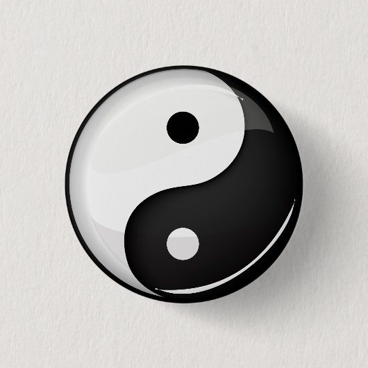 Badge Rond 2,50 Cm Symbole rond brillant de Yin Yang (Devant)