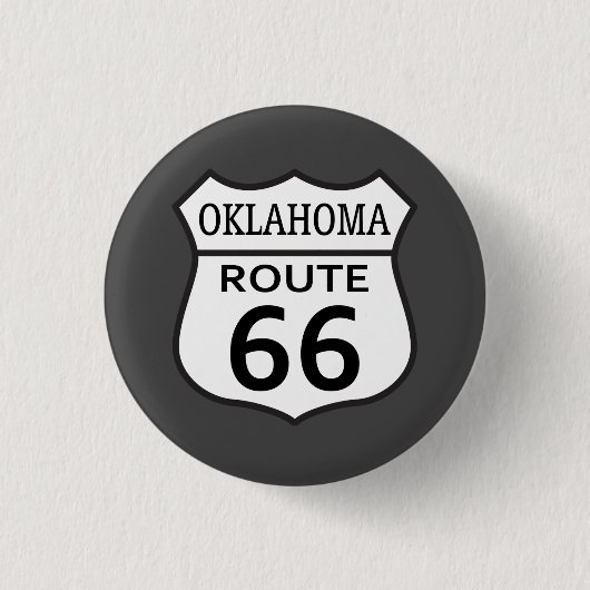 Badge Rond 2,50 Cm SYMBOLE ROUTIER 66 D'Oklahoma (Devant)
