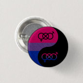 Badge Rond 2,50 Cm Symbole Yin et Yang de la fierté bisexuelle dans l (Devant & derrière)