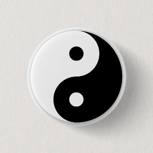 Badge Rond 2,50 Cm Symbole Yin/Yang élevé