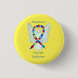 Badge Rond 2,50 Cm Syndrome d'Asperger Épingles de ruban