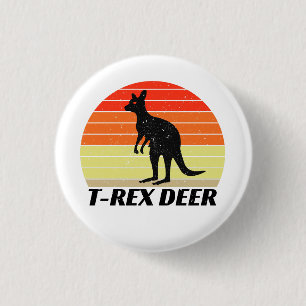 Badge Rond 2,50 Cm T-Rex Deer Tyrannosaurus Kangaroo - Coucher de sol