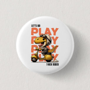 Badge Rond 2,50 Cm T-Rex Rider