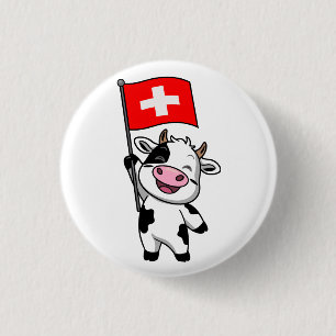 Badge Rond 2,50 Cm T-shirt de vache suisse