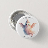 Badge Rond 2,50 Cm T-shirt femme d'Halloween éffrayant - Fantôme drôl (Devant & derrière)