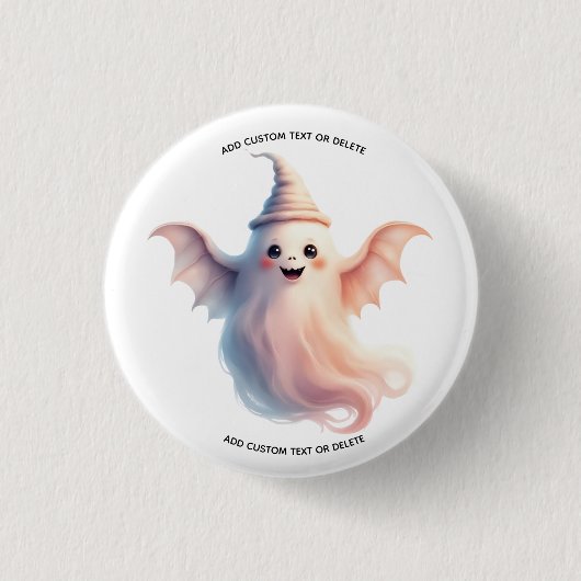 Badge Rond 2,50 Cm T-shirt femme d'Halloween éffrayant - Fantôme drôl (Devant)