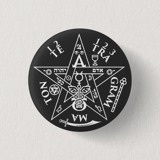 Badge Rond 2,50 Cm T-shirt occulte Tetragrammaton Sigil (Devant)