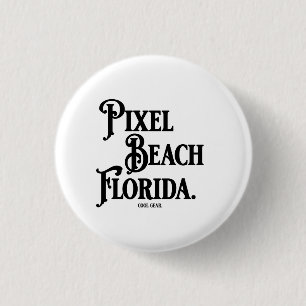 Badge Rond 2,50 Cm T-Shirt Pixel Beach Floride