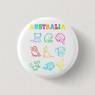 Badge Rond 2,50 Cm T-shirt pour tout-petit jour d'Australie Animaux d