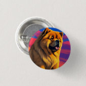 Badge Rond 2,50 Cm Tableau Chow Chow (Devant & derrière)