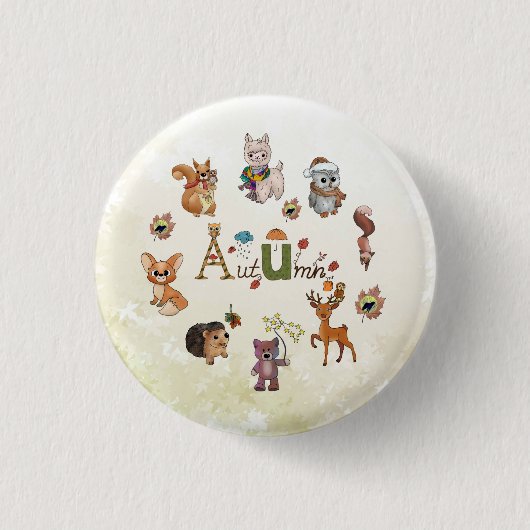 Badge Rond 2,50 Cm Tableau d'automne (Devant)