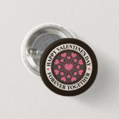 Badge Rond 2,50 Cm Tableau de Coeurs pour toujours ensemble Valentine (Devant & derrière)