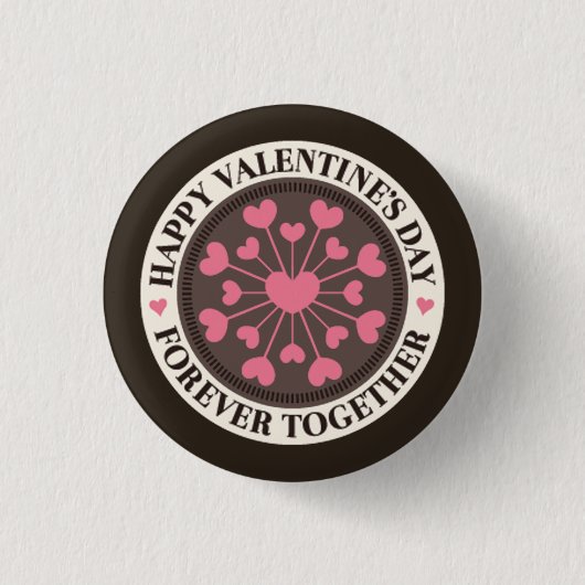 Badge Rond 2,50 Cm Tableau de Coeurs pour toujours ensemble Valentine (Devant)
